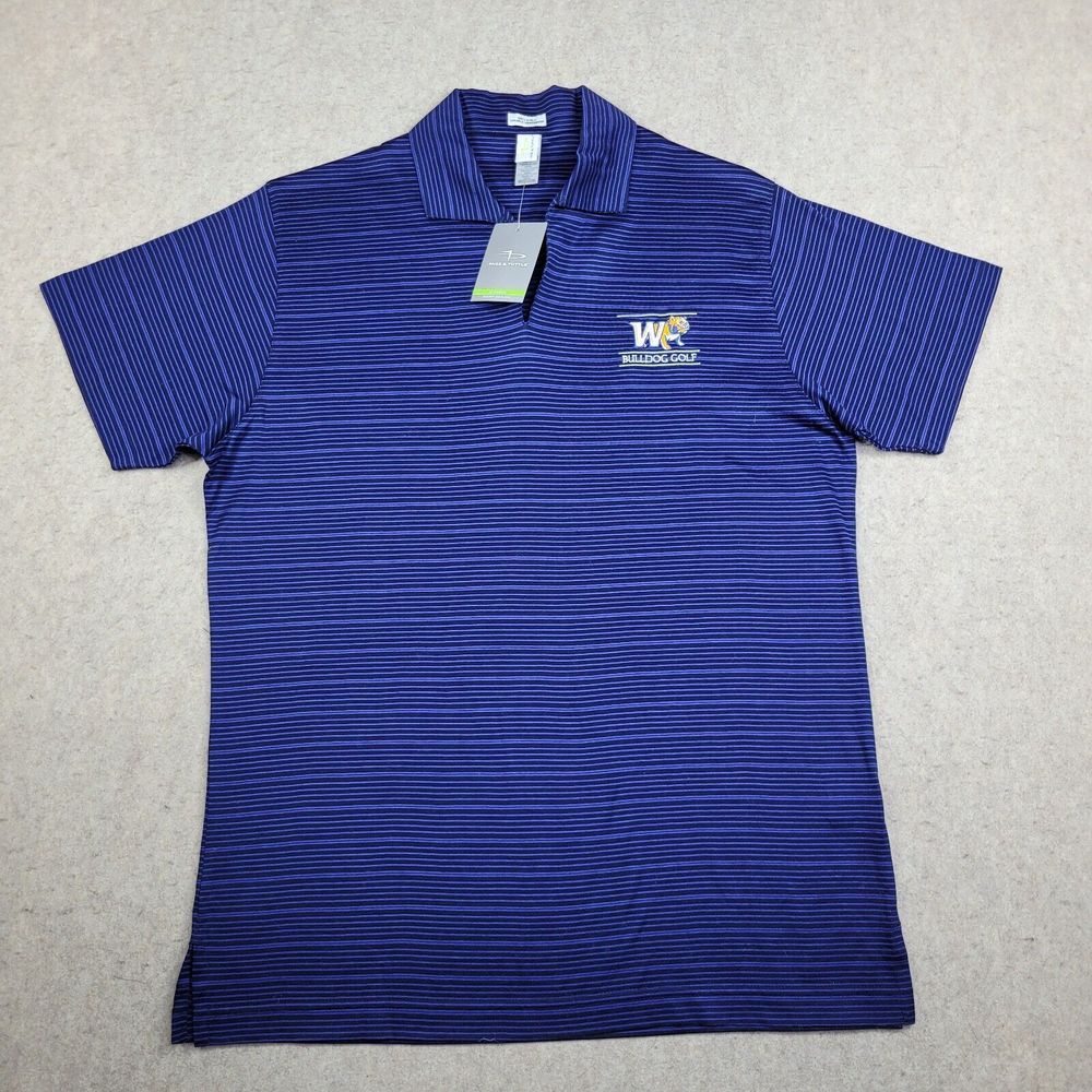 Page Tuttle Golf Shirt Womens M Blue Short Sleeve‎ Polo Wingate Bulldogs NEW